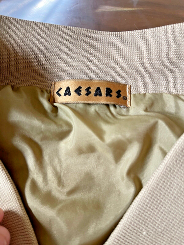 Vintage Nylon Caesar’s Palace Las Vegas Jacket 80s 90s XXL USA Beige Windbreaker - Picture 3 of 6