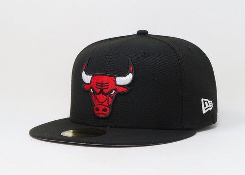 New Era 59Fifty Men Women Cap NBA Team Chicago Bulls Basic OTC Black Fitted Hat