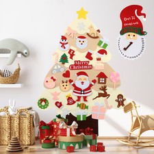 DIY Filz Weihnachtsbaum mit 33 Adventskalender Santa Schneemann Ornamente
