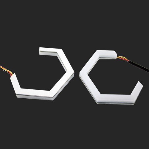 Cotton Hexagon LED Angel Eyes Hex Halo Rings Turn Signal Light Car Headlight DRL - Picture 2 of 10