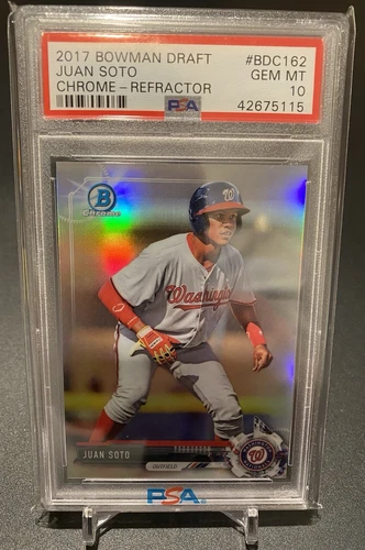 PSA 10 JUAN SOTO 2017 Bowman Chrome Refractor Nationals Rookie Card RC GEM MINT