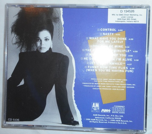 JANET JACKSON Control CD Compact Disc Digital Audio Music - Imagen 2 de 3