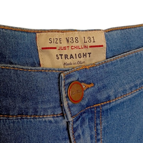 JUST CHILLIN Straight Denim Medium Blue Wash Jean Pants W38 L31 NWT - Bild 4 von 8