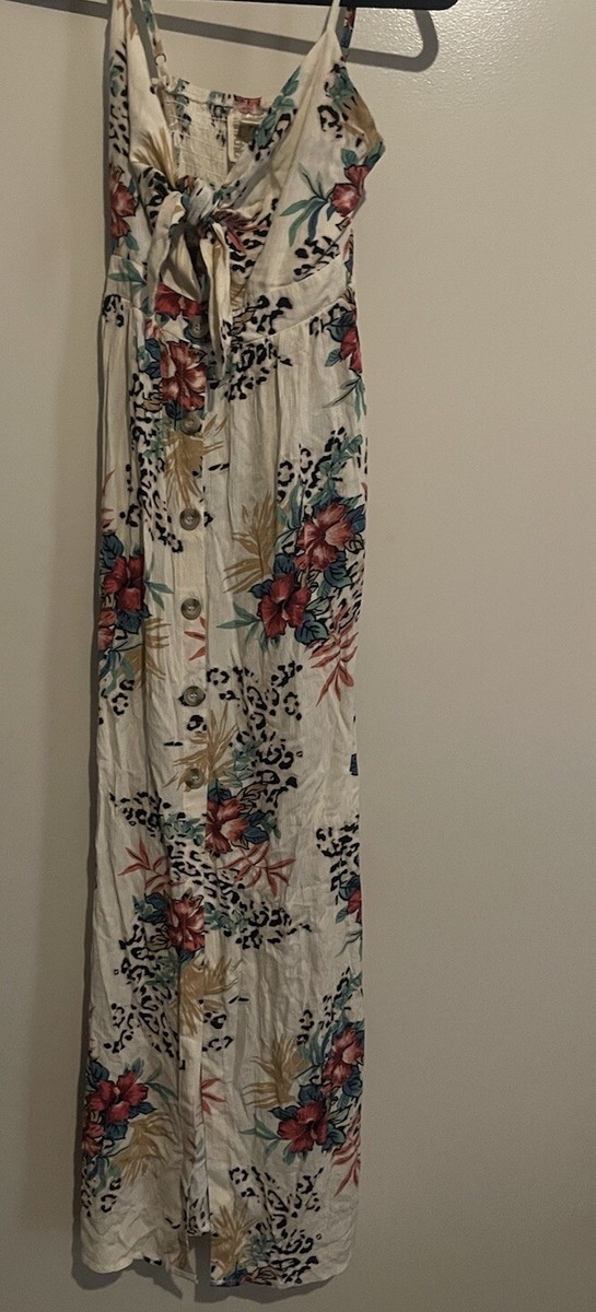 ♡MIMI Mimi Chica XS Maxi Dress Sleeveless Button Front Tie Front Stretch