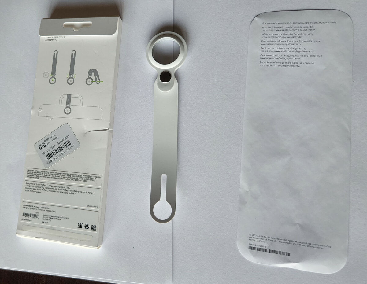 Genuine Apple AirTag Loop Case Cover - White MX4F2ZM/A Open Box