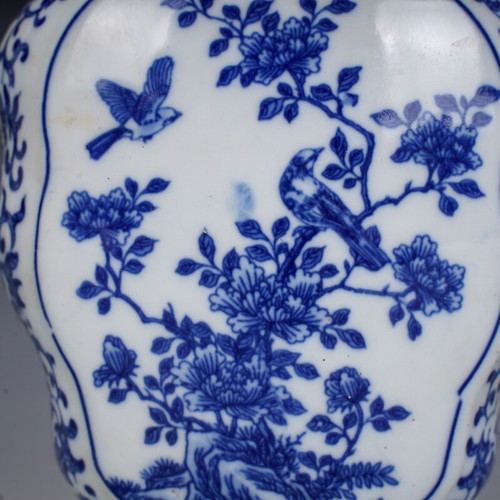 8,66 Zoll chinesisches blau-weißes Porzellan Qing Qianlong Blumen Vögel Muster Vase - Bild 6 von 10