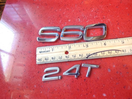 2001-2006 Volvo S60 2.4T Emblem Logo Symbol Letters Badge Trunk Lid Rear Chrome - Picture 7 of 8