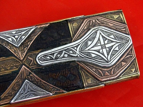 FANTASTIC QUALITY ANTIQUE TUAREG DAGGER SILVER ENAMEL North Africa Islamic Sword - Picture 10 of 12