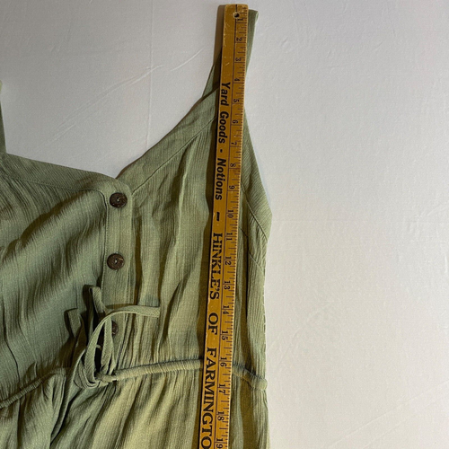 En Creme Womens Jumpsuit Romper Medium Boho Wide Leg Sleeveless V-Neck Green NEW - Picture 9 of 11