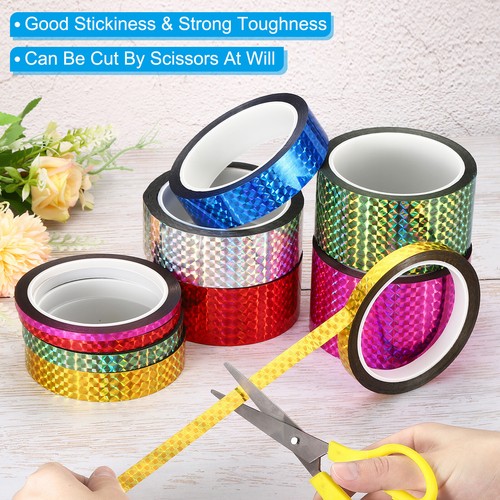 60mmx50m Prism Tape Holographic Reflective Adhesive Craft Wrap Decor, Silver - Picture 4 of 5