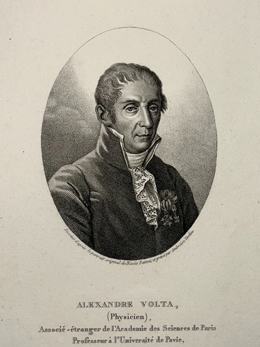 ALEXANDRE VOLTA Portrait GRAVURE Bettoni AMBROISE TARDIEU Alessandro XIX° - Bild 3 von 3