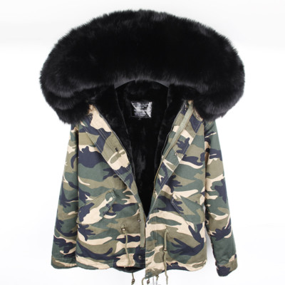 ジャケット・アウター \"FURX Snow Camo Hooded Jacket\" NEW Men's Winter Thick Camo Jacket Coat Fur Collar Hooded