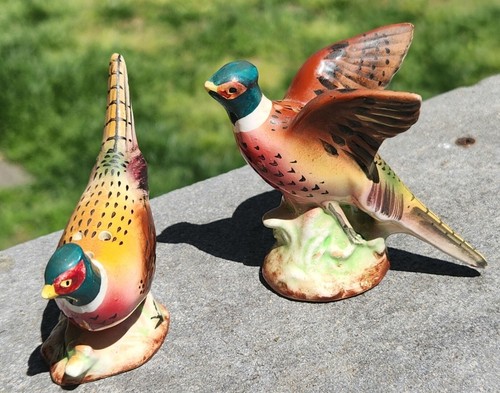 SALT & PEPPER SHAKER SET~PHEASANTS~VINTAGE~PAIR PR~HUNTING NATURE LODGE GAME - Picture 5 of 17
