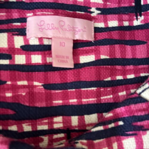 Damen ~ Lilly Pulitzer ~ mehrfarbige Taschen 2 Knöpfe Verschluss kurze Jacke Größe 10 - Bild 11 von 12