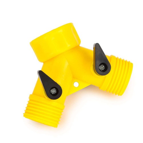 2 Pack Water Hose Splitter 2 Way 3/4" Hose Connector Outdoor Garden Y Valve Pipe - Picture 6 of 12