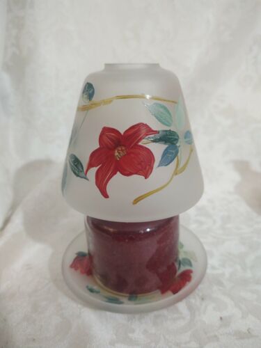 Yankee Candle Frosted Flowered Shade and Matching Plate for Small Jar  Candle | eBay