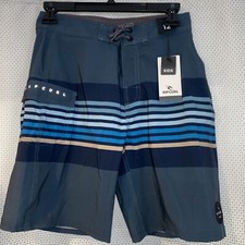 Rip Curl Laydays Lineup Boardshorts Swim Surf Shorts Washed Blue Stripes Sz 16