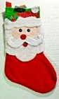 Santa Claus Christmas Stocking Holiday 17" Sparkle Accents Plush Front NEW