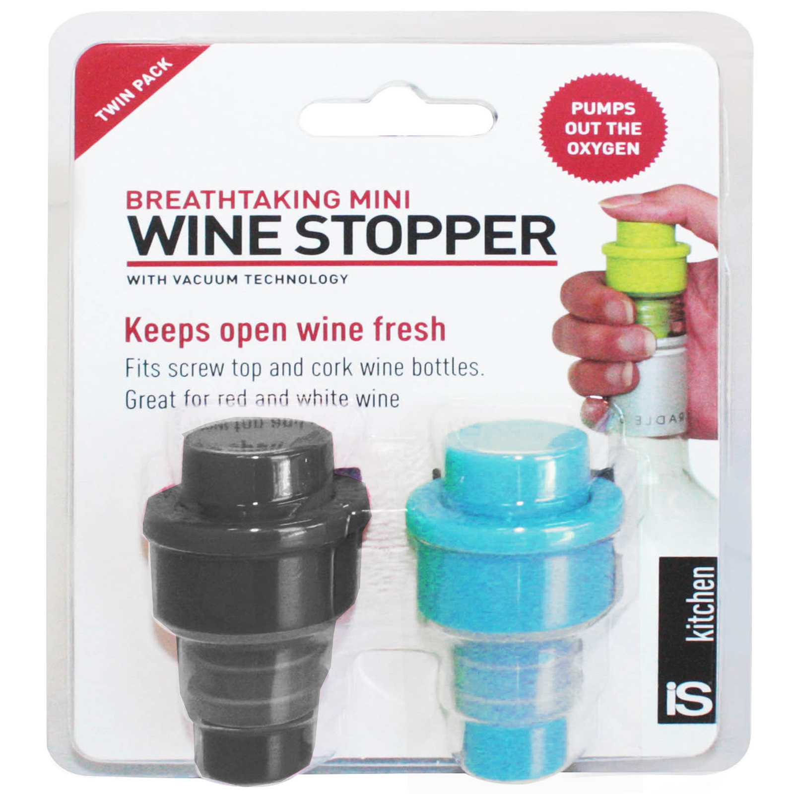 VACUUM WINE STOPPER SET - Breathtaking Vacuum Keeps Wine Fresh *FREE DELIVERY*
