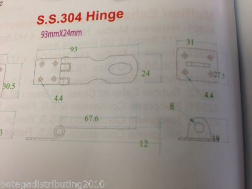 # BOAT MARINE STAINLESS STEEL 304 SAFETY HASP/ HINGE 3.67" by 0.9" LONG HARDWARE - Bild 2 von 2