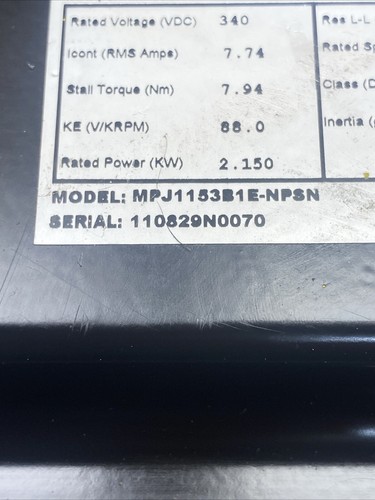 Used PARKER MPJ1153B1E-NPSN 340v, 7.74AMPS - Picture 14 of 14