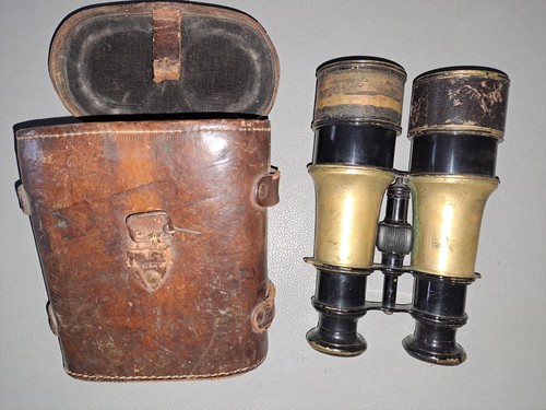 Fernglas Frankreich LEMAIRE FAB Paris ca. 1910 WW1 WK1 Messing Leder