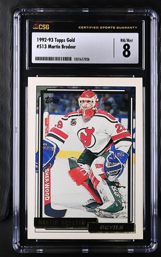 1992-93 TOPPS GOLD MARTIN BRODEUR #513 CGC/CSG 8 - Picture 1 of 2