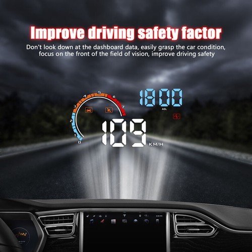Voiture HUD affichage tête haute OBD2 + GPS compteur vitesse intelligent jauge - Picture 4 of 7