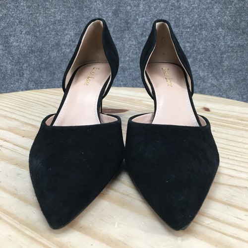 Essex Lane Heels Womens 9.5 M Dakota D'orsay Black Leather Pointed Toe Stiletto - Picture 7 of 17