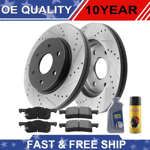 Rear Brake Rotors Brake Pads for Enclave Traverse Acadia Outlook Drilled Slotted - Picture 1 of 6