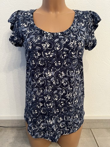 Lauren Ralph Lauren Shirt Top Oberteil weiß blau Rüschen XS 34 NEU - Bild 2 von 10
