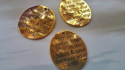 BULK Charms Quote Charms Word Pendants Nautical Ocean Saying 10pcs 30mm