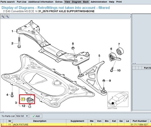 BMW Jack Fixture for Front Axle 51717894027 - Picture 4 of 4