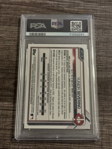 YUNIOR SEVERINO 2021 Bowman cromo amarillo refractor #/75 PSA 10 - Imagen 2 de 2