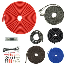 SoundBox T4AW-R, 4 Gauge Amp Kit Complete Amplifier Install Wiring Cable - 4500W