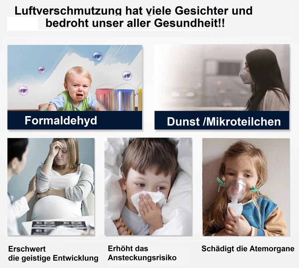 AUBYTEC 5in1 Luftreiniger bis 60m²+Fernb. H13 Akt.Kohlefilt.+Befeuchtung - Bild 4 von 4