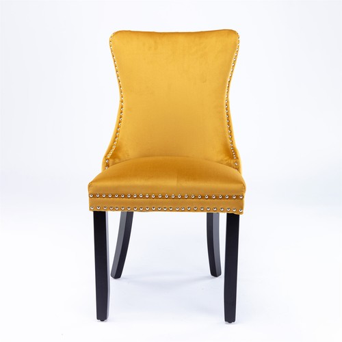 Set of 2 Dining Chair Velvet Upholstered Kitchen Dining Chair w/ Wood Legs US - Picture 15 of 80