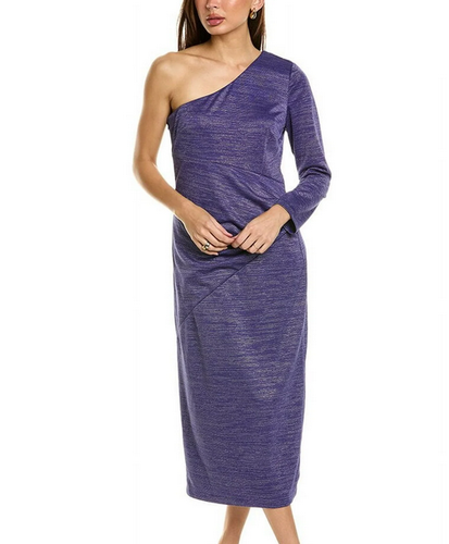 JS Collections Maddie One-Shoulder Midi Dress  Sz 8   blueberry   *1535 - Zdjęcie 1 z 4