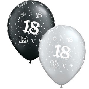 25 x 11 /"Qualatex 60º cumpleaños Globos Onyx Negro