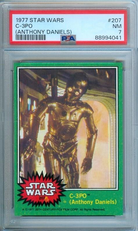 1977 Topps STAR WARS Original Trading Card C-3PO Corrected Variation #207 PSA 7