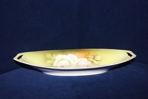 Beautiful Hand Painted Bavarian Porcelain Oval Relish Trinket Dish, Signed, 12" - Picture 2 of 20