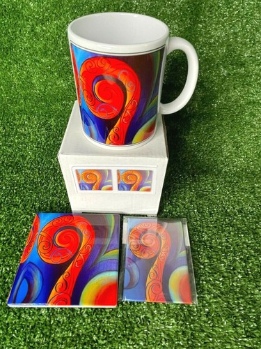 Maori NZ Design Coffee Mug Coaster and Fridge Magnet - Picture 2 of 5