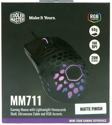 Cooler Master MM711 Lightweight Gaming Mouse with RGB Light Accents New - Picture 8 of 9
