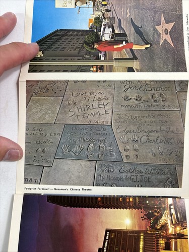 1967 Handprints of Stars Sinatra Doris Day foto Sunset Strip postal desplegable - Imagen 6 de 9