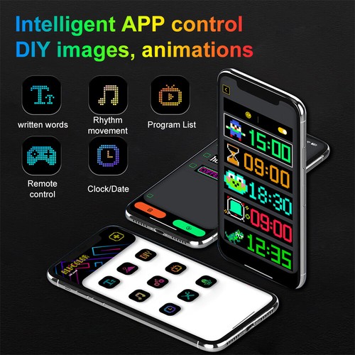 USB LED Car Flexible Sign Scrolling Message Display Screen APP Programmable RGB - Picture 21 of 26