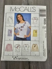 McCall’s Women’s Sewing Pattern 3655 Cut To Size LG To Xl