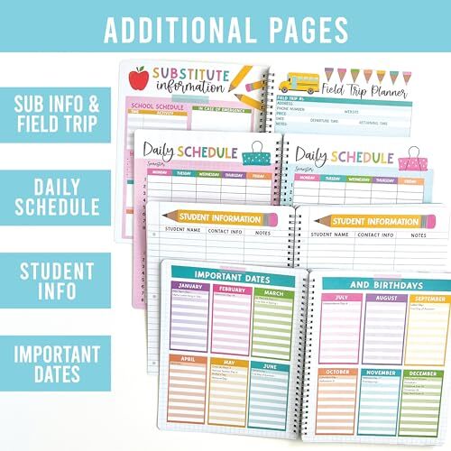 Pink Undated Teacher Planner 2024-2025 - Homeschool Planner, Teacher Lesson - Picture 3 of 6