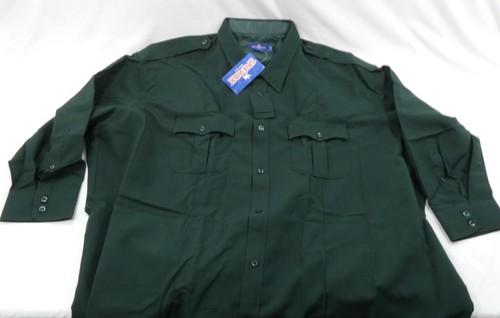 SU315Z SPIEWAK MEN 18/34-35 PROFESSIONAL POLY LONG SLEEVE ZIPPER SHIRT SPRUCE - Picture 1 of 3