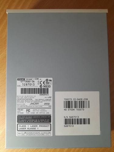 TEAC CD-540E VINTAGE CD-ROM Drive 19770590-38, Lecteur Drive IDE 40-x OK, TESTED - Afbeelding 4 van 7