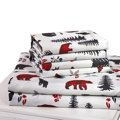 Virah Bella - Woodland Bear (Collage) 4-Piece Sheet Set